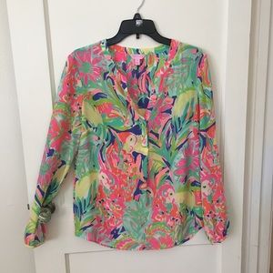 Lilly Pulitzer Silk Blouse Size M